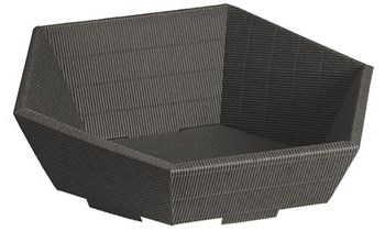 Präsentkorb Karton hexagonal 27/29cm - 6/10,5cmh Anthracit